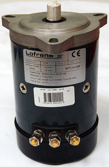 Motor eléctrico Lofrans 1200 W 12 V, n.° 418A