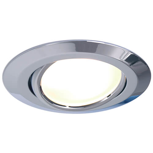 Imtra Lighting Leer LED Adjustable Downlight, Chrome, 10-30VDC | Warm White, Slave (Dimmable with Master), IP20
