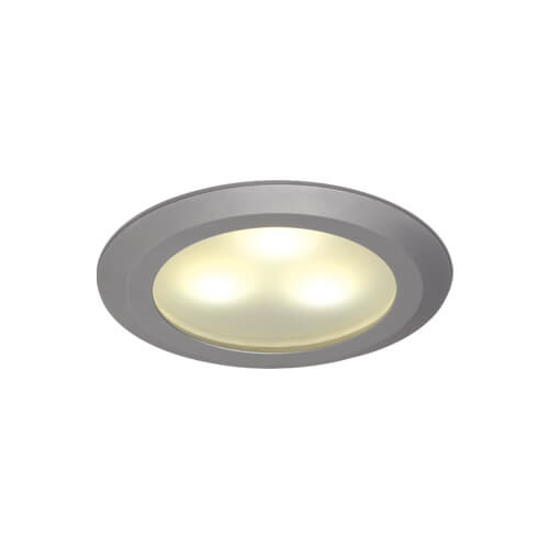 Downlight LED Leer de Imtra Lighting, cromo mate, luz cálida con azul | 10-30 V CC, esclavo (regulable con maestro), IP20