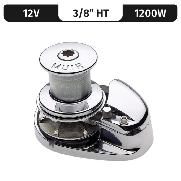 Muir Storm 2200, Stainless Steel, 12V, 1500W | Capstan, Vert. Rope/Chain Windlass for 3/8" High Tens.
