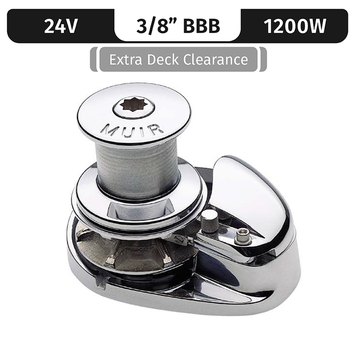Muir Storm VRC2200 Stainless Steel, 24VDC, 1500W, | Capstan, Vert. Rope/Chain Long Shaft 3/8"BBB