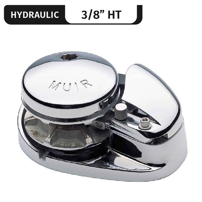Molinete hidráulico Muir Storm VR2200 de acero inoxidable, de perfil bajo y vertical, con cuerda/cadena para motores High Tens de 3/8".