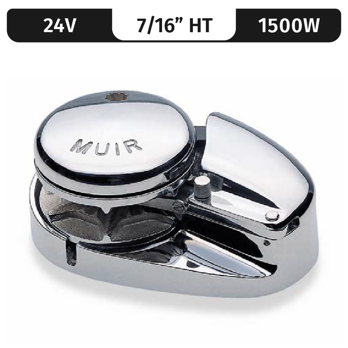 Molinete Muir Storm VR3500, acero inoxidable, 24 V, 1700 W | Perfil bajo, vertical. Molinete de cuerda/cadena para motores High Tens de 7/16".