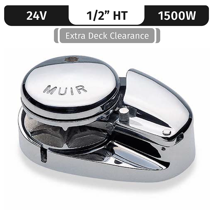 Muir Storm Vr3500, Stainless Steel, 24V, 1700W | Low-Profile, Vert. Rope/Chain Long Shaft 1/2" High Tens.