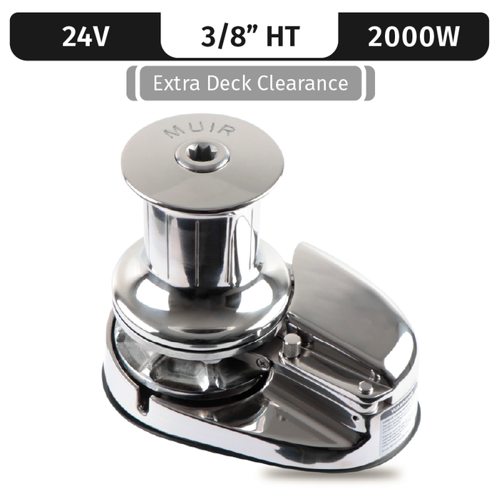 Muir Storm VRC4000, Stainless Steel, 24V/2200W | Capstan, Vert. Rope/Chain, 7" Studs & Mors, 3/8" High Tens.