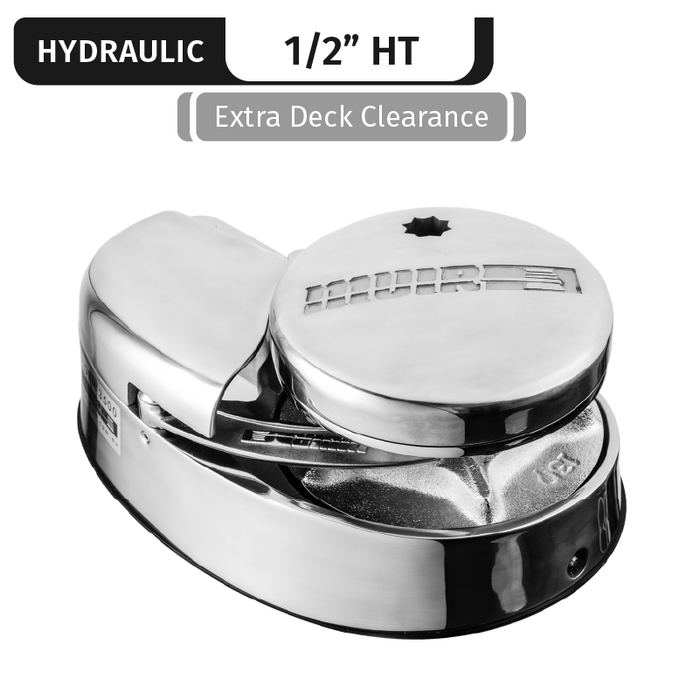Muir Storm Vr4000, Stainless Steel, Hydraulic | Low-Pro, Vert. Rope/Chain, 7" Studs, Mors, 1/2" High Tens.
