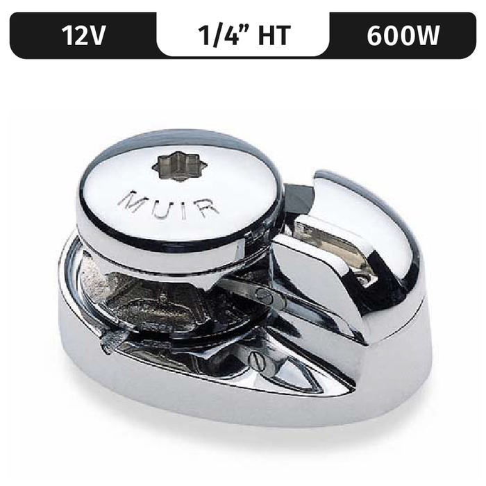 Muir Storm Vr600, Stainless Steel, 12V, 800W | Low-Profile, Vert. Rope/Chain Long Shaft for 1/4" High Tens.