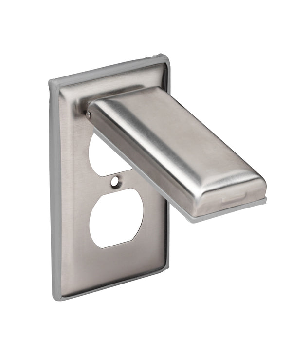 Marinco Stainless Steel Cover for Duplex Receptacle with Lift Lid