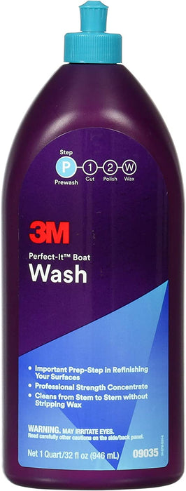3M Perfect-It Boat Wash, 09035, 1 Quart, Professional Strength Concentrated Formula