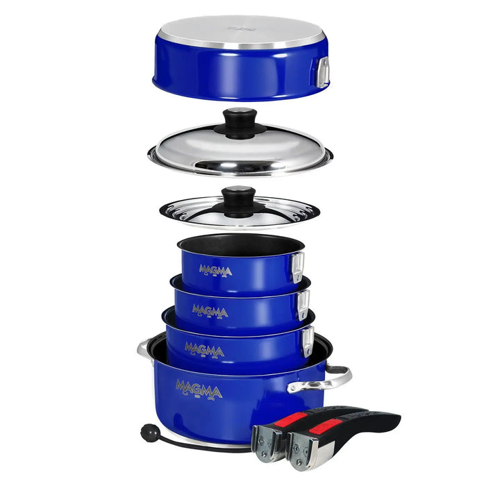 Magma 10 Piece Set - Induct Compat Cobalt Blue Ext & Blk Int