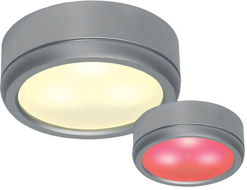 Imtra Lighting Norden LED Slave, 10-30VDC, 3W, Warm White/Red | Matte Chrome, Controlled with Norden Master