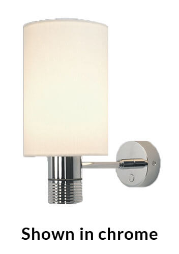 Imtra Lighting Nova LED Wall Light, Matte Chrome, White Shade | Built-In Dimmer, 10-30VDC