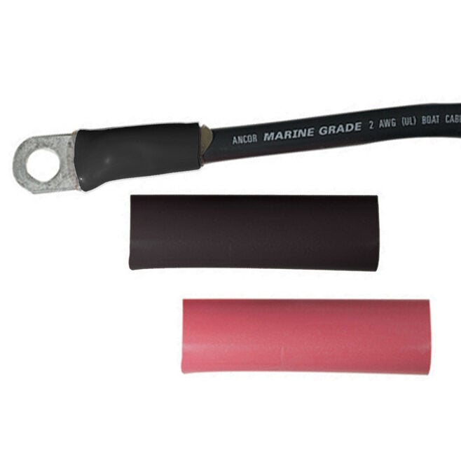 Ancor 327202 Heat Shrink Battery Cable Tube Combo Pack, Marine Grade, for 2-4/0, includes 1" x 3" Red and Black