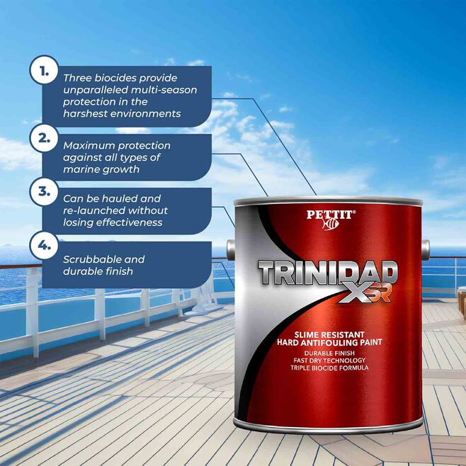 Pettit 1129006 Trinidad XSR Anti-Fouling Paint, Gallon, Blue