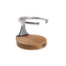 Drink Holder, Single, Stainless with Teak Base