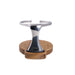 Drink Holder, Single, Stainless with Teak Base