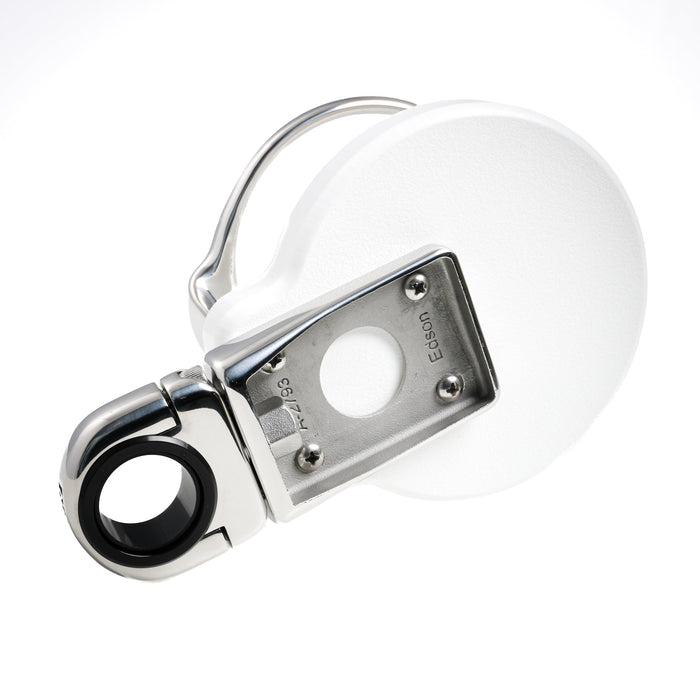 Single Clamp-On Stainless Drink Holder w/White Poly Base