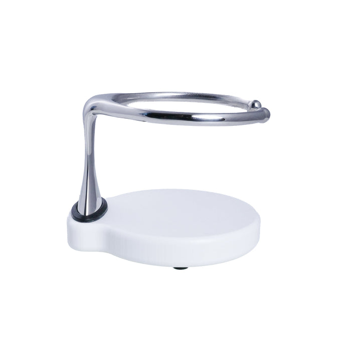 Drink Holder, Single, Stainless with White Poly Base