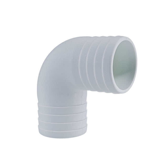 Hose Barb 90deg Elbow Adapter 2" (50.8mm), White