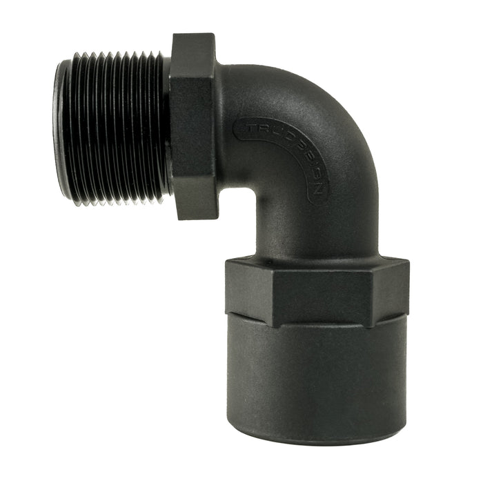 Adapter 1.25" x 1.25" (31.8mm x 31.8mm) NPS Female/Male 90deg, Black