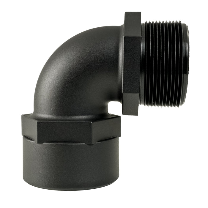 Adapter 2" (50.8mm) NPS Female 2" (50.8mm) NPS Male 90deg, Black