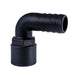 Hose Barb 90deg 1" x 1" (25.4mm x 25.4mm) NPS Female, Black