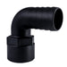 Hose Barb 90deg 1.5" x 1.5" (38.1mm x 38.1mm) NPS Female, Black