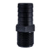 Hose Barb Unequal 1.125" x 1" (28.6mm x 25.4mm) NPS Long Male Thread, Black