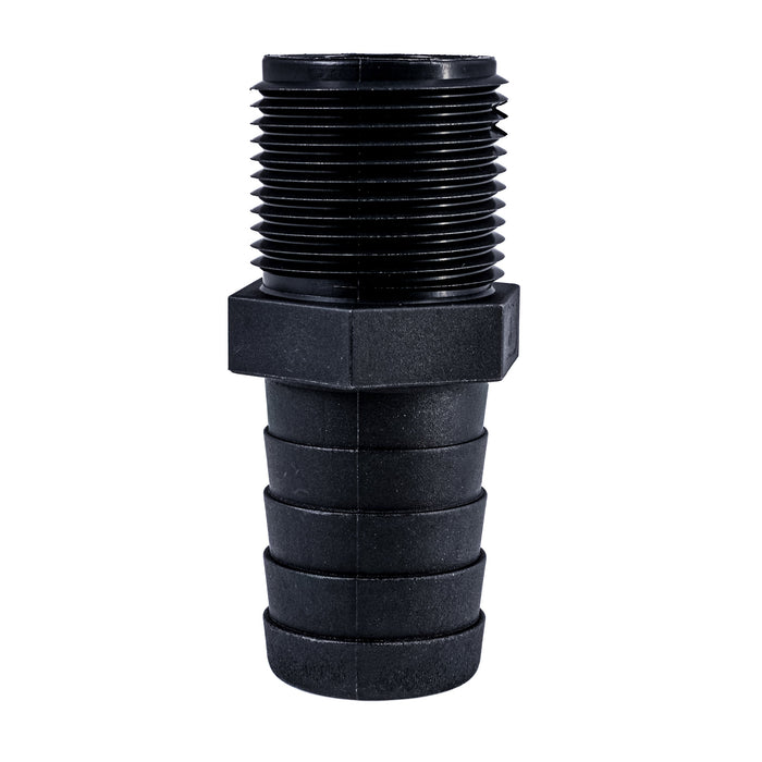 Hose Barb Unequal 1.125" x 1" (28.6mm x 25.4mm) NPS Long Male Thread, Black
