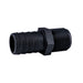 Hose Barb Unequal 1.125" x 1" (28.6mm x 25.4mm) NPS Long Male Thread, Black