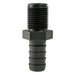 Hose Barb Unequal .625" x .5" (15.9mm x 12.7mm) NPS Long Male Thread, Black