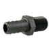 Hose Barb Unequal .625" x .5" (15.9mm x 12.7mm) NPS Long Male Thread, Black