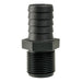 Hose Barb Unequal .875" x .75" (22.2mm x 19.1mm) NPS Long Male Thread, Black