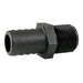 Hose Barb Unequal .875" x .75" (22.2mm x 19.1mm) NPS Long Male Thread, Black