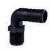 Hose Barb 90deg 1" x 1" (25.4mm x 25.4mm) NPS Long Thread, Black