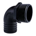 Hose Barb 90deg 2" x 2" (50.8mm x 50.8mm) NPS Long Thread, Black