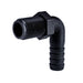 Hose Barb 90deg Unequal .625" x .5" (15.9mm x 12.7mm) NPS Long Thread, Black
