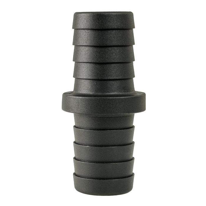 Hose Barb to Hose Barb Adapter 1.125"/1.125" (28.6mm/28.6mm), Black