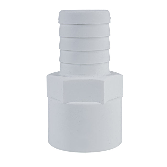 Hose Barb 1.25" x 1.25" (31.8mm x 31.8mm) NPS Female Thread, White