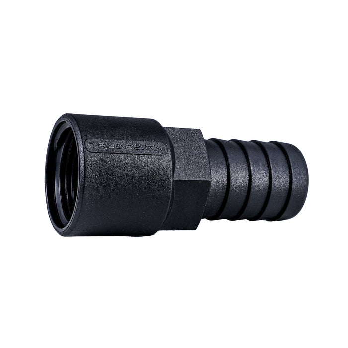 Quality Hose Barb Unequal 1.125" x 1" (28.6mm x 25.4mm) NPS Female Thread, Black