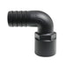 Hose Barb 90deg Unequal 1.125" x 1" (28.6mm x 25.4mm) NPS Female Thread, Black