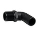 Hose Barb 90deg Unequal 1.125" x 1" (28.6mm x 25.4mm) NPS Long Thread, Black