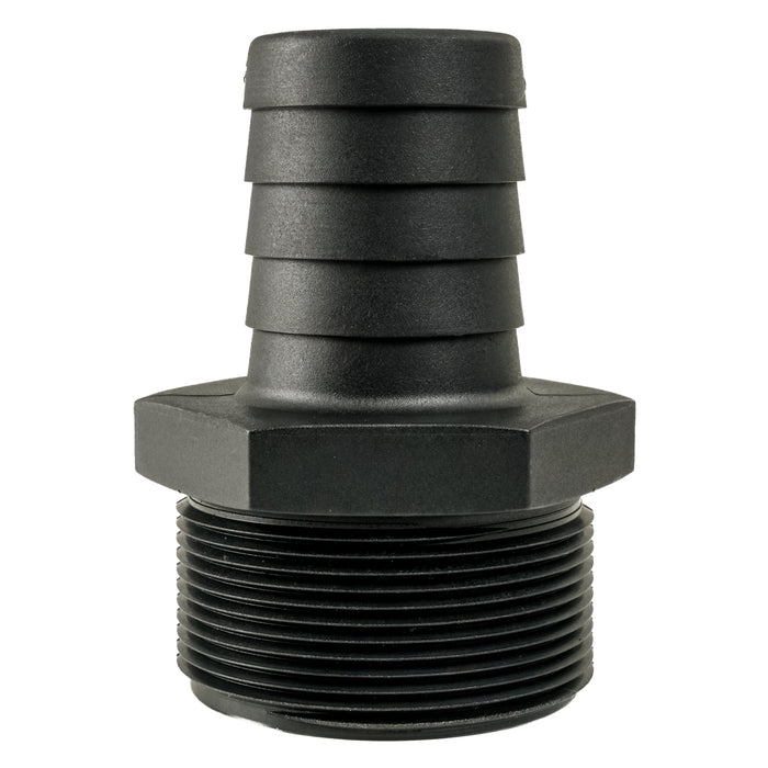 Hose Barb Unequal 1.5" x 2" (38.1mm x 50.8mm) NPS Long Male Thread, Black