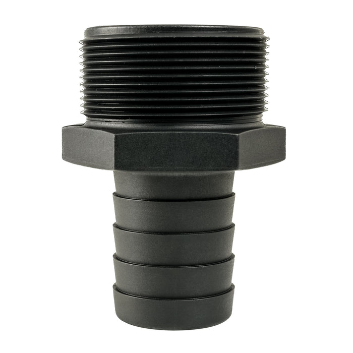 Hose Barb Unequal 1.5" x 2" (38.1mm x 50.8mm) NPS Long Male Thread, Black