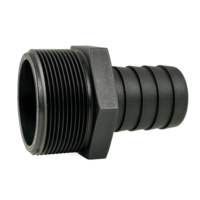 Hose Barb Unequal 1.5" x 2" (38.1mm x 50.8mm) NPS Long Male Thread, Black