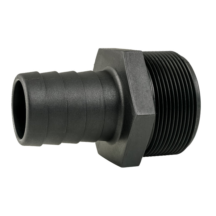 Hose Barb Unequal 1.5" x 2" (38.1mm x 50.8mm) NPS Long Male Thread, Black