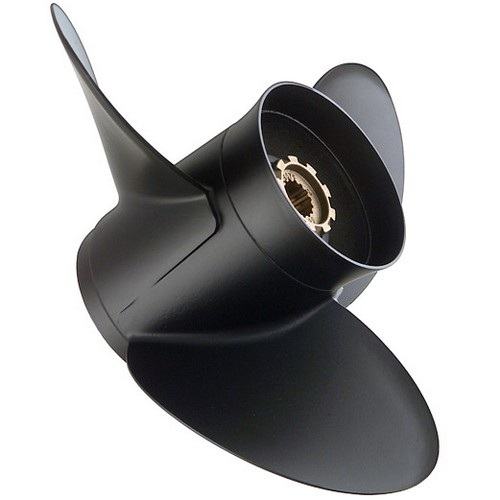 Quicksilver Black Diamond 3-Blade Aluminum Propeller, 14" Diameter x 13" Pitch, Right Hand Rotation