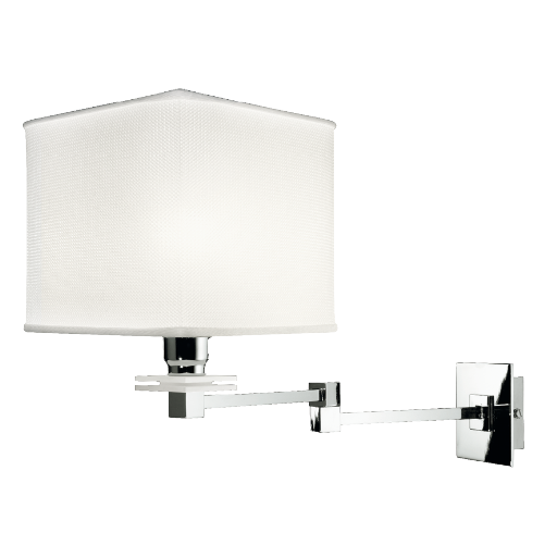 Lámpara de pared BCM Quadra con interruptor | Cromo