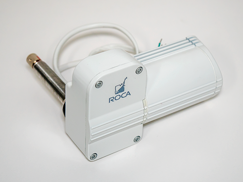 Roca W12 Wiper Motor, 3.5" Shaft, 2 5/8" | Bulkhead, White, 12V ,36" Wire Tail, Reversed Logo