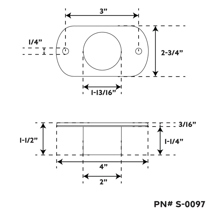 Whitecap S-0097 Stainless Steel/Nylon Rod Tube Flange